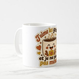 Taza De Café Tasse gros mug drôle – « J’aime les gros mugs et 