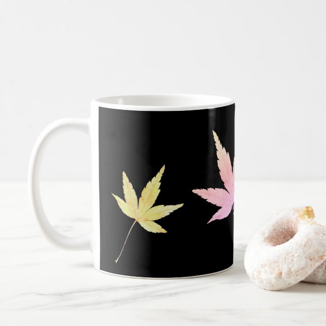 Taza De Café Tasse mit Herbstlaub (Con donut)
