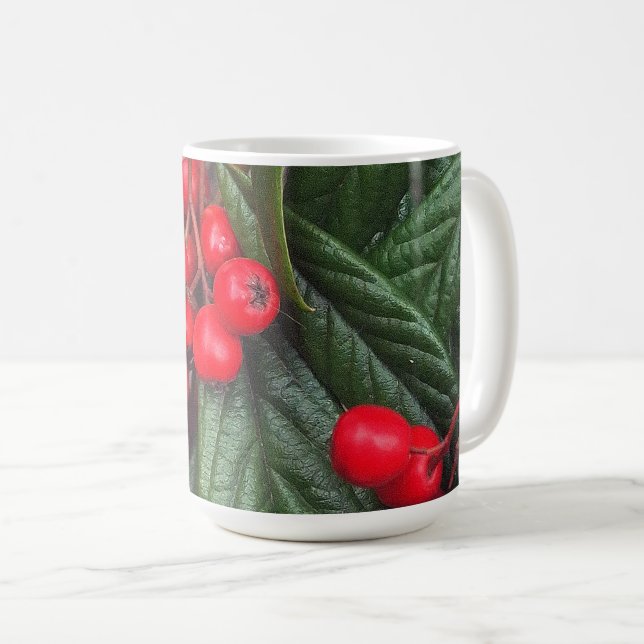 Taza De Café Tasse mit herbstlichen, roten Vogelbeeren (Anverso derecho)