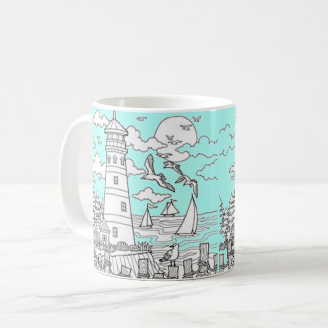 Taza De Café Tasse phare,mer (Anverso izquierdo)