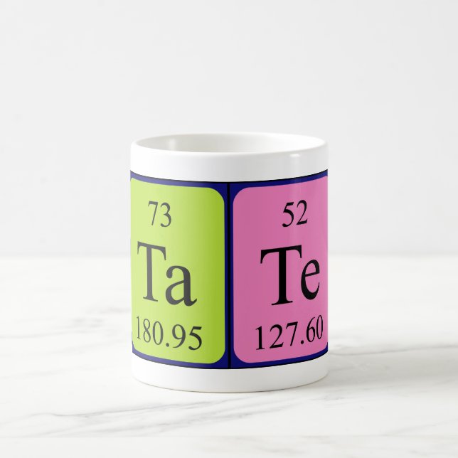 Taza De Café Tate nombre de tabla periódica mug (Centro)