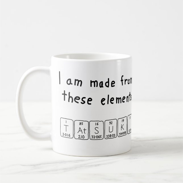 Taza De Café Tatsuki periódica nombre de tabla mug (Izquierda)