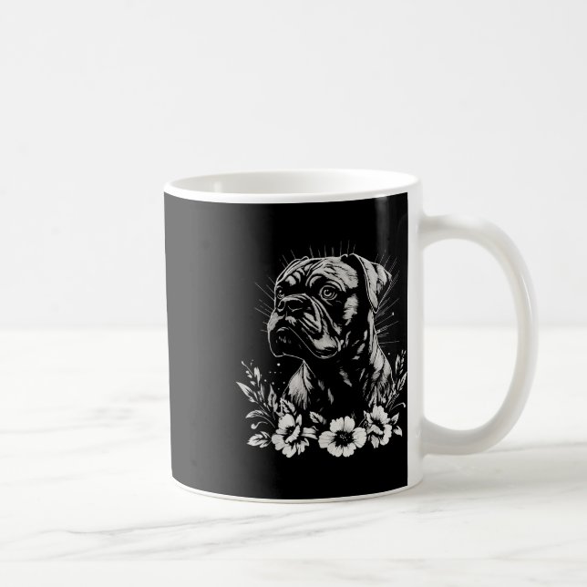 Taza De Café Tattoo Style Lover Boxer Retro Perro _1 (Derecha)