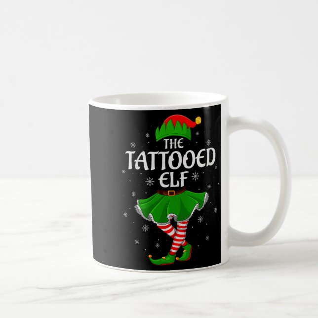 Taza De Café Tattooed Elf Christmas Family Girls Women Elf Squa (Derecha)
