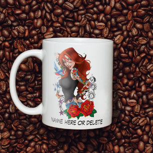 Taza De Café Tattoos de la mujer de Redhead