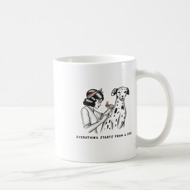 Taza De Café Tatuaje Artista Tatuaje Un Perro, Cita _1 (Derecha)
