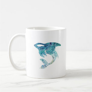 Taza De Café Tatuaje de las olas del océano Orca