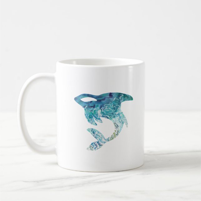 Taza De Café Tatuaje de las olas oceánicas de Orca (Izquierda)