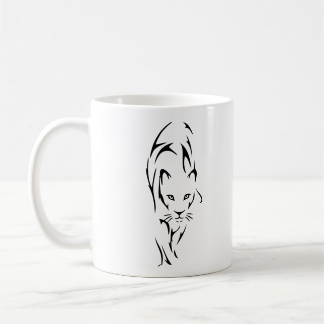 Taza De Café Tatuaje de silueta de leona (Izquierda)