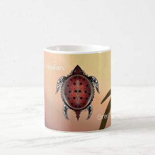 Taza De Café Tatuaje de tortuga de fantasía
