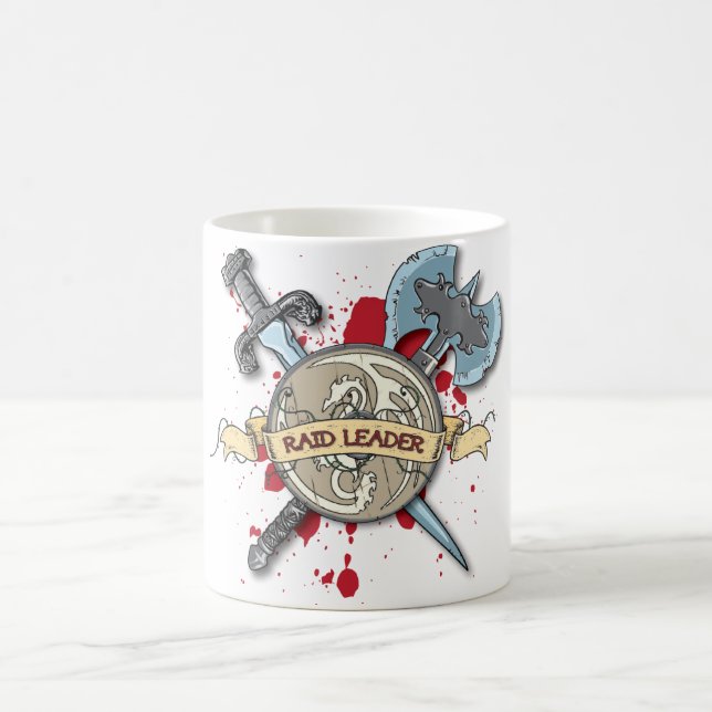 Taza De Café Tatuaje del LÍDER del RAID - espada, hacha, y (Centro)