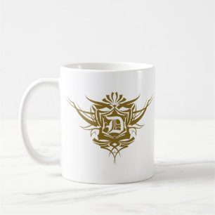 Taza De Café Tatuaje gótico del oro de D