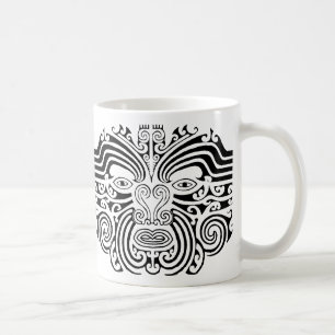 Taza De Café Tatuaje maorí - blanco y negro