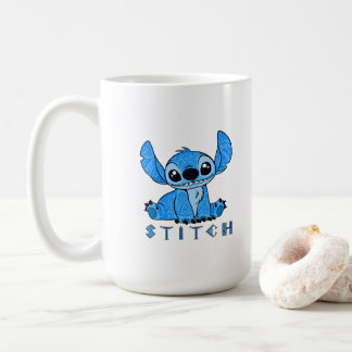 Taza De Café Tatuaje Tribal Alien Azul - Stitch Polinesio Lindo