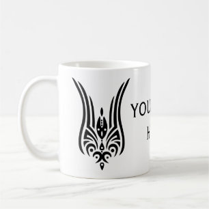 Taza De Café Tatuaje tribal NEGRO - tulipán + tus ideas