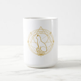 Taza De Café Tatuajes temporales de felino guardián sagrado
