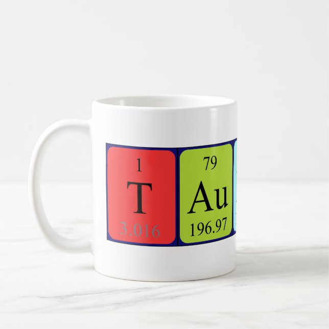 Taza De Café Taulant periódica nombre de tabla mug (Izquierda)