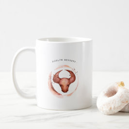 Taza De Café Tauro Acuarela Astrología Signo Zodiacal | Monogra