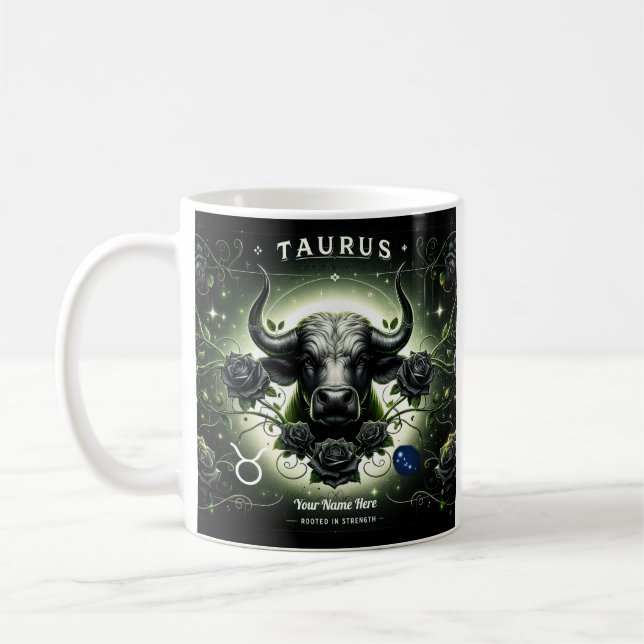 Taza De Café Tauro "arraigado en la fuerza" Zodiac Mug (Izquierda)