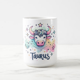 Taza De Café Tauro Toro Zodac Astrología Colorida