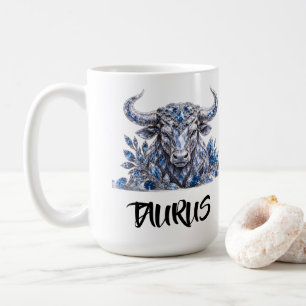 Taza De Café Tauro Zodiaco Cristal de Plata