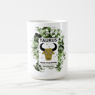 Taza De Café Tauro Zodíaco Maestro del Destino Arte Floral
