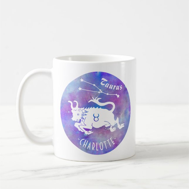Taza De Café Taurus Bull Constellation Stars Nombre Regalo de c