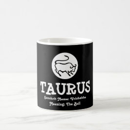 Taza De Café Taurus Bull Vrishabha Sanskrit significa blanco ne