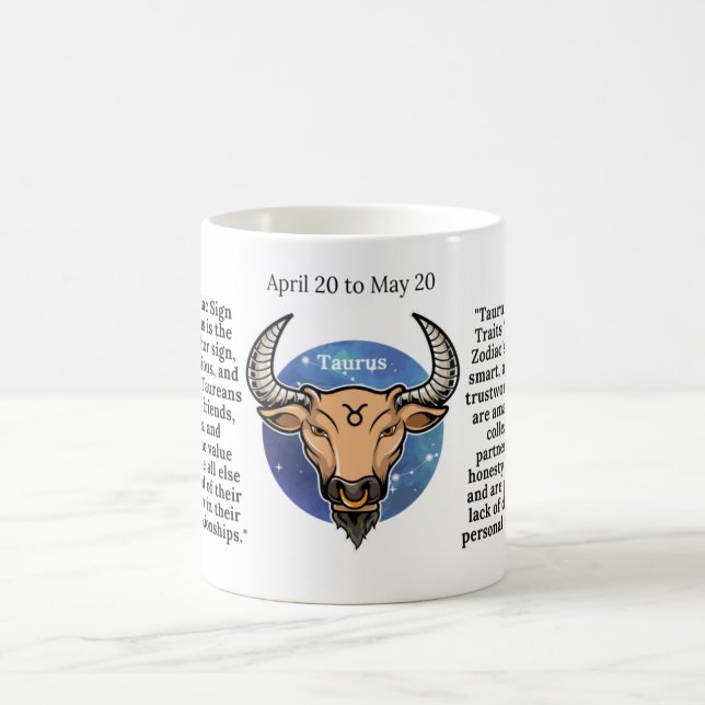 Taza De Café Taurus Coffee Mug para los amantes del Zodiac (Centro)