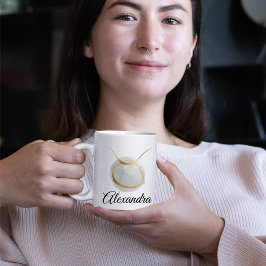 Taza De Café Taurus Personalizable acuarela Zodiac Diseño Café