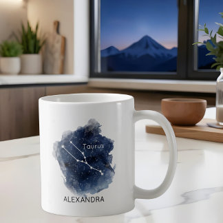 Taza De Café Taurus Starry Night Constellation Custom Name 