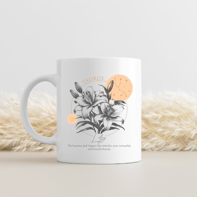 Taza De Café Taurus zodiac cumpleaños (TaurusFlower birth mug)