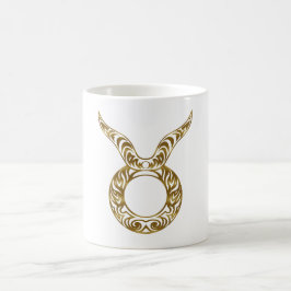 Taza De Café Taurus Zodiac - Oro tribal
