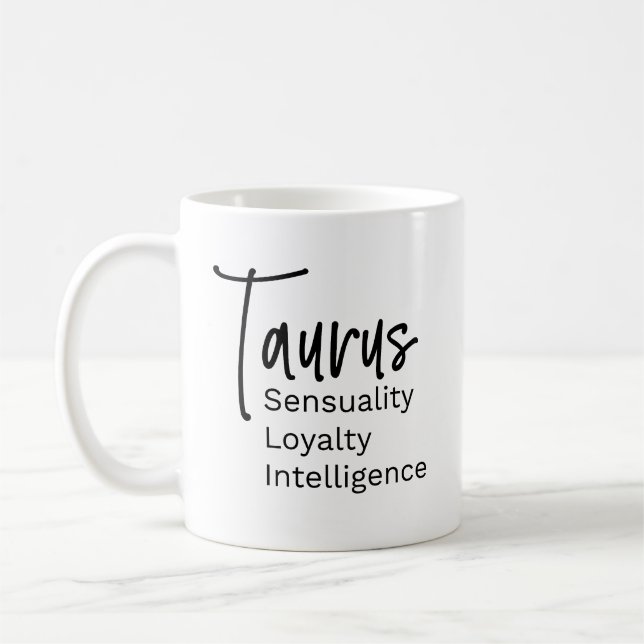 Taza De Café Taurus zodiac signo rasgos positivos (Izquierda)
