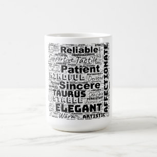 Taza De Café Taurus Zodiac Word Cloud Inspiración