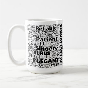 Taza De Café Taurus Zodiac Word Cloud Inspiración Café Mug
