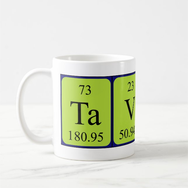Taza De Café Tavares nombre de tabla periódica mug (Izquierda)