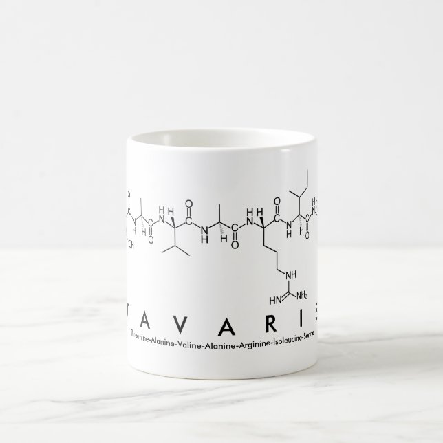 Taza De Café Tavaris peptide nombre mug (Centro)