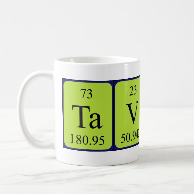 Taza De Café Tavio nombre de tabla periódica mug (Izquierda)