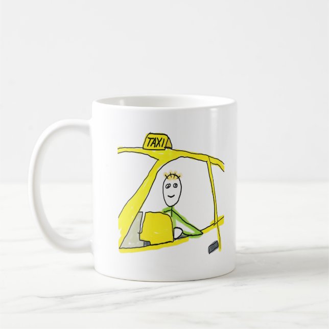 Taza De Café Taxi Driver Stickman (Izquierda)