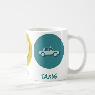 Taza De Café Taxis del amor de la paz