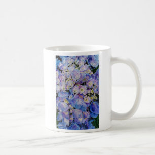 Taza De Café Taza azul del café con leche del Hydrangea