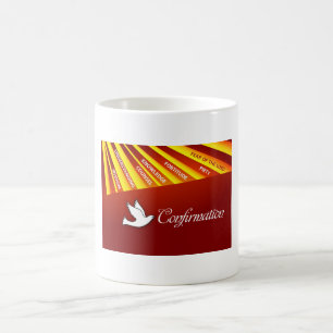 Taza De Café Taza, Confirmación, Paloma sobre Rojo, Rayos