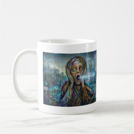 Taza De Café "Taza de arte biomecánico 'El grito cibernético'"