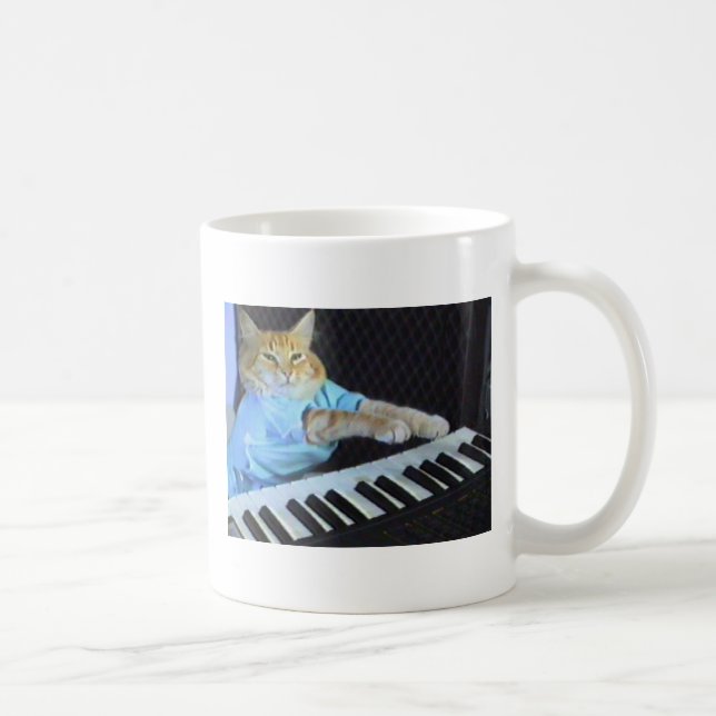 Taza De Café ¡Taza de Coffe del gato del teclado! (Derecha)