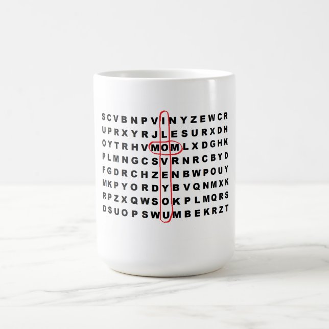 Taza De Café "Taza de la mamá de Wordsearch" (Centro)