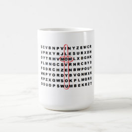 Taza De Café "Taza de la mamá de Wordsearch"