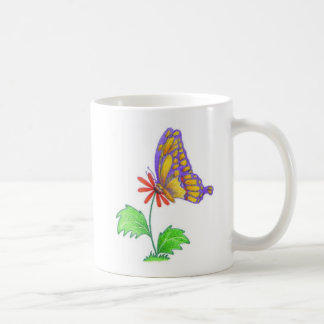 Taza De Café "Taza de la mariposa de la violeta y del oro"