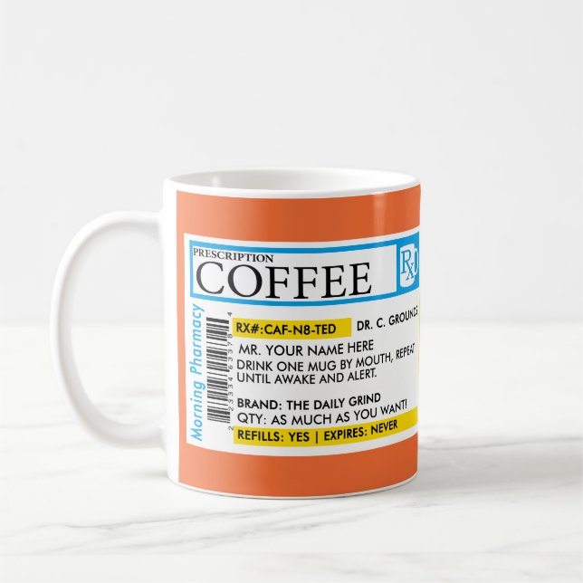 Taza De Café ¡Taza de la prescripción del café en 7 estilos! (Izquierda)