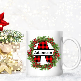 Taza De Café "Taza de navidad personalizada con letra A"